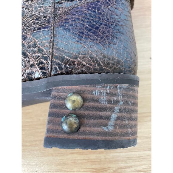 Stuart Weitzman Brown Leather Tall Boots Brass Ring - Picture 11 of 12